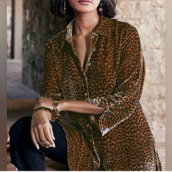 Soft Surroundings Tops - SOFT SURROUNDINGS Icon Silk Velvet Poets Tunic Top. Color: Natural Animal